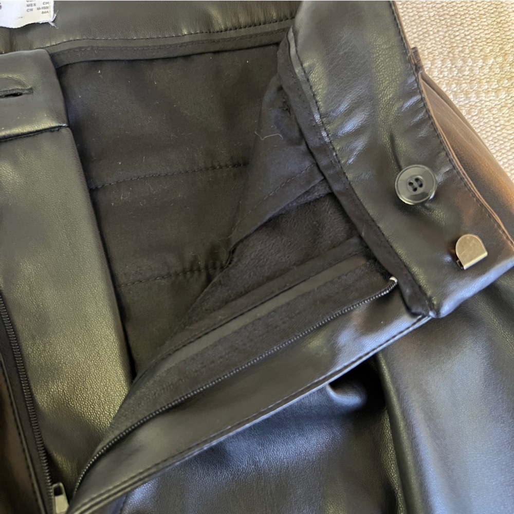 Mango Black Faux-Leather Gaucho Pants - Picture 12 of 16